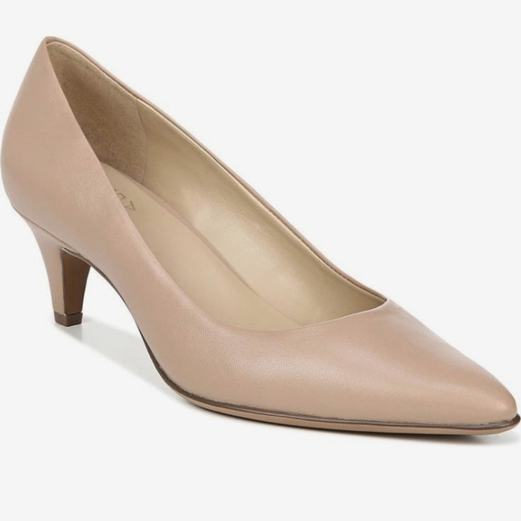 Naturalizer Beverly tan nude leather heels low kitten heel pump sz 12 new SH409 - Picture 1 of 6
